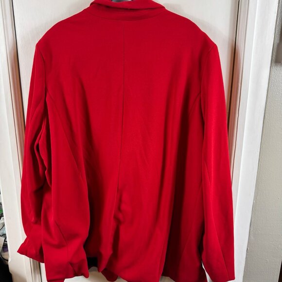 Fashion Nova Red Rhinestone Trim Blazer Jacket – Size 3X - Picture 8 of 8